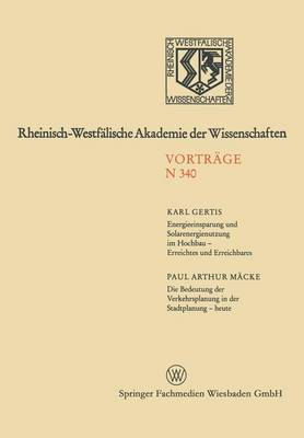 Book cover for Energieeinsparung und Solarenergienutzung im Hochbau — Erreichtes und Erreichbares. Die Bedeutung der Verkehrsplanung in der Stadtplanung — heute