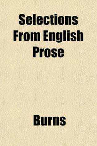 Cover of Selections from English Prose