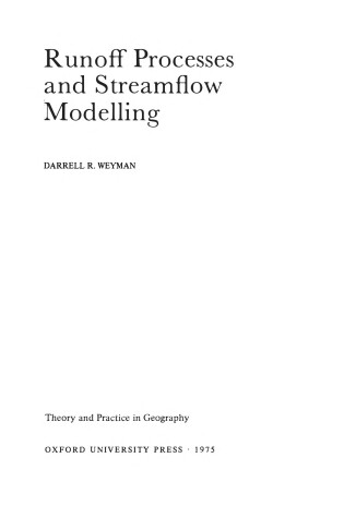 Cover of Runoff Processes and Streamflow Modelling