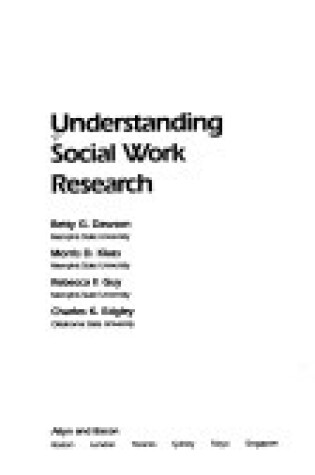 Cover of Understanding Social Work Research