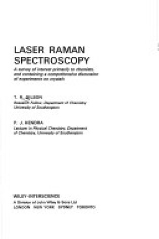 Cover of Laser Raman Spectroscopy