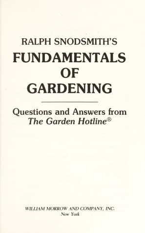 Book cover for Ralph Snodsmith's Fundamentals of Gardening