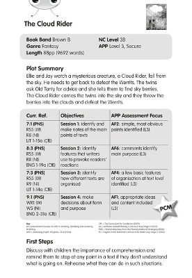 Cover of BC Brown B/3B The Cloud Rider Guided Reading Card