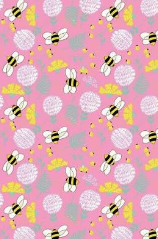 Cover of Journal Notebook Bees and Clover Pattern - Pink