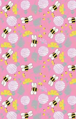 Cover of Journal Notebook Bees and Clover Pattern - Pink