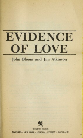 Book cover for Evidence of Love