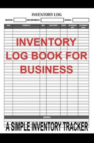 Cover of Inventory Log Book for Business