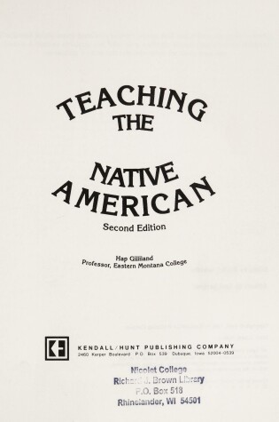 Cover of Teaching Native Amer