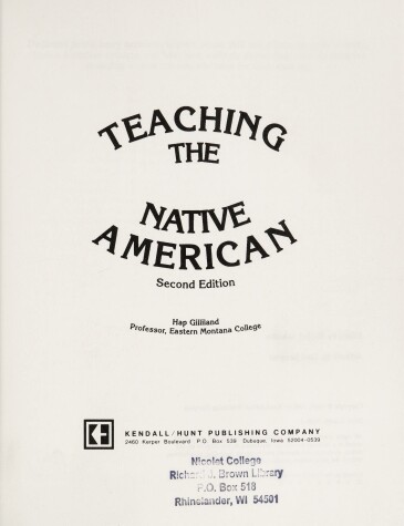 Book cover for Teaching Native Amer