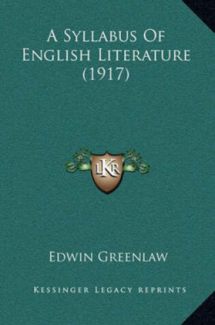 Cover of A Syllabus of English Literature (1917)