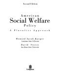 Book cover for American Social Welfare Policy 2e: a Pluralist Approach