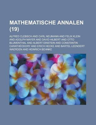 Book cover for Mathematische Annalen (19)