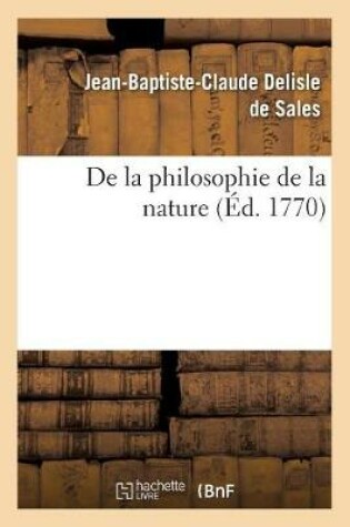 Cover of de la Philosophie de la Nature (Ed 1770)