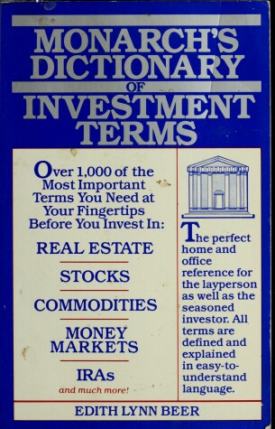 Book cover for Monarch's Dictionary of Investment Terms