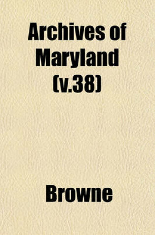 Cover of Archives of Maryland Volume 24