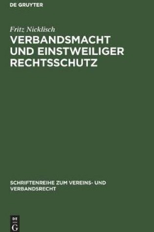 Cover of Verbandsmacht Und Einstweiliger Rechtsschutz