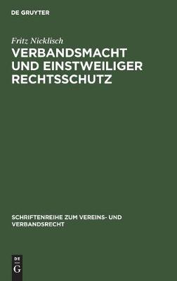 Book cover for Verbandsmacht Und Einstweiliger Rechtsschutz