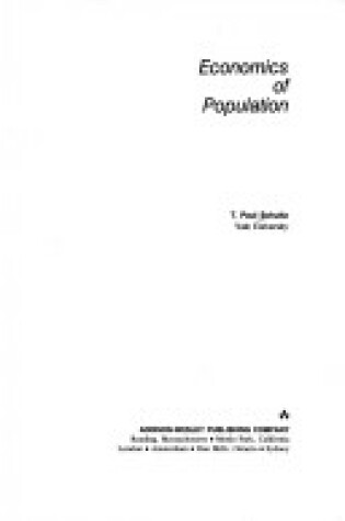 Cover of Economics of Population