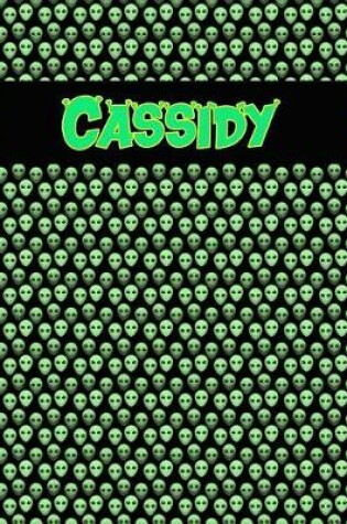 Cover of 120 Page Handwriting Practice Book with Green Alien Cover Cassidy