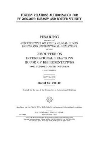 Cover of Foreign relations authorization for FY 2006-2007