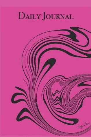 Cover of Daily Journal with Pink and Black Abstract Design