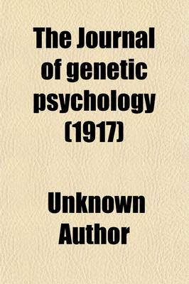 Book cover for Journal of Genetic Psychology Volume 24