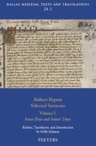 Cover of Robert Rypon, Selected Sermons. Volume 1