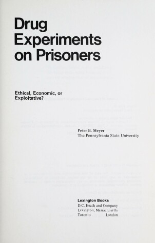 Book cover for Drug Experiments on Prisoners