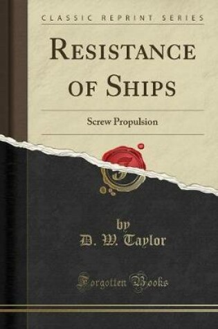 Cover of Resistance of Ships