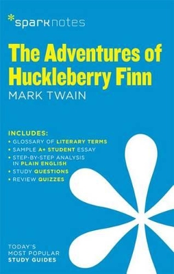 Book cover for The Adventures of Huckleberry Finn Sparknotes Literature Guide