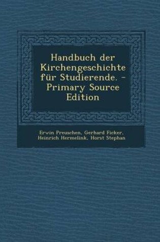 Cover of Handbuch Der Kirchengeschichte Fur Studierende.