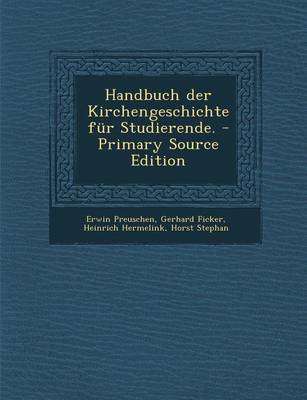 Book cover for Handbuch Der Kirchengeschichte Fur Studierende.