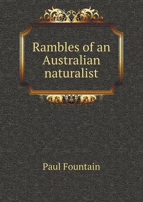 Book cover for Rambles of an Australian naturalist