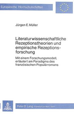 Cover of Literaturwissenschaftliche Rezeptionstheorien Und Empirische Rezeptionsforschung