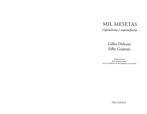 Book cover for Mil Mesetas - Capitalismo y Esquizofrenia
