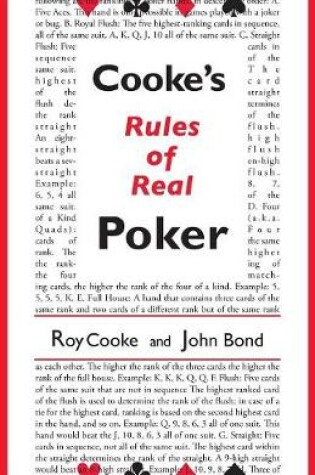 Cover of Cooke's Rules Of Real Poker