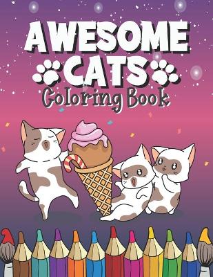 Book cover for Awesome Cats Coloring Book