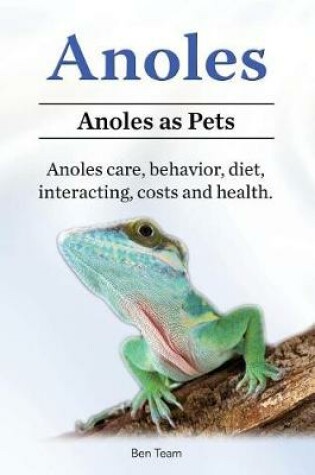 Cover of Anoles. Anoles as Pets. Anoles care, behavior, diet, interacting, costs and health.