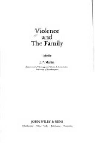 Cover of Violence and the Family