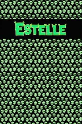 Cover of 120 Page Handwriting Practice Book with Green Alien Cover Estelle