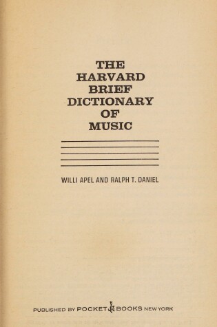 Cover of Harvard Brief Dictionary of Music