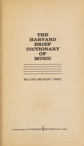 Book cover for Harvard Brief Dictionary of Music