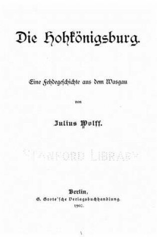 Cover of Die Hohkoenigsburg