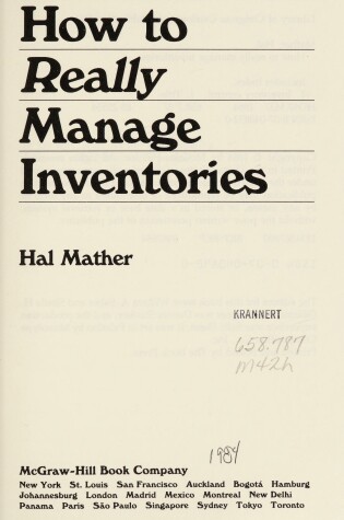 Cover of How to Really Manage Inventories