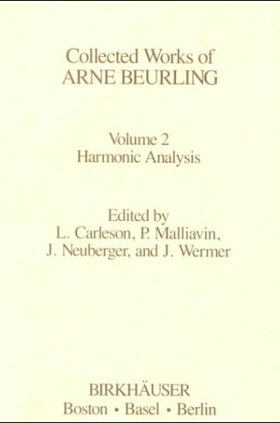 Cover of Collected Works of Arne Beurling : Vol