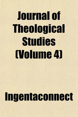 Book cover for Journal of Theological Studies (Volume 4)