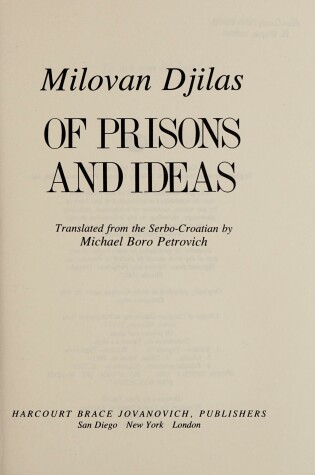 Cover of Of Prisons and Ideas