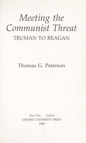Book cover for Meeting the Communist Threat
