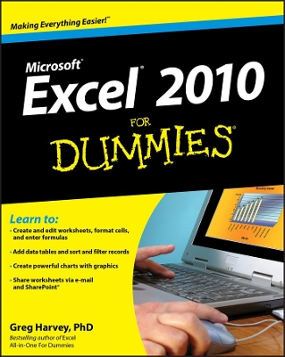 Book cover for Excel 2010 For Dummies