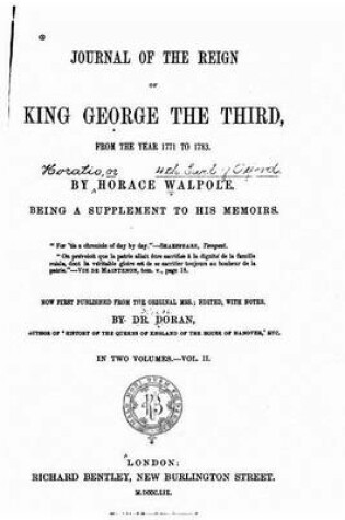 Cover of Journal of the reign of King George the Third, from the year 1771 to 1783 - Vol. II